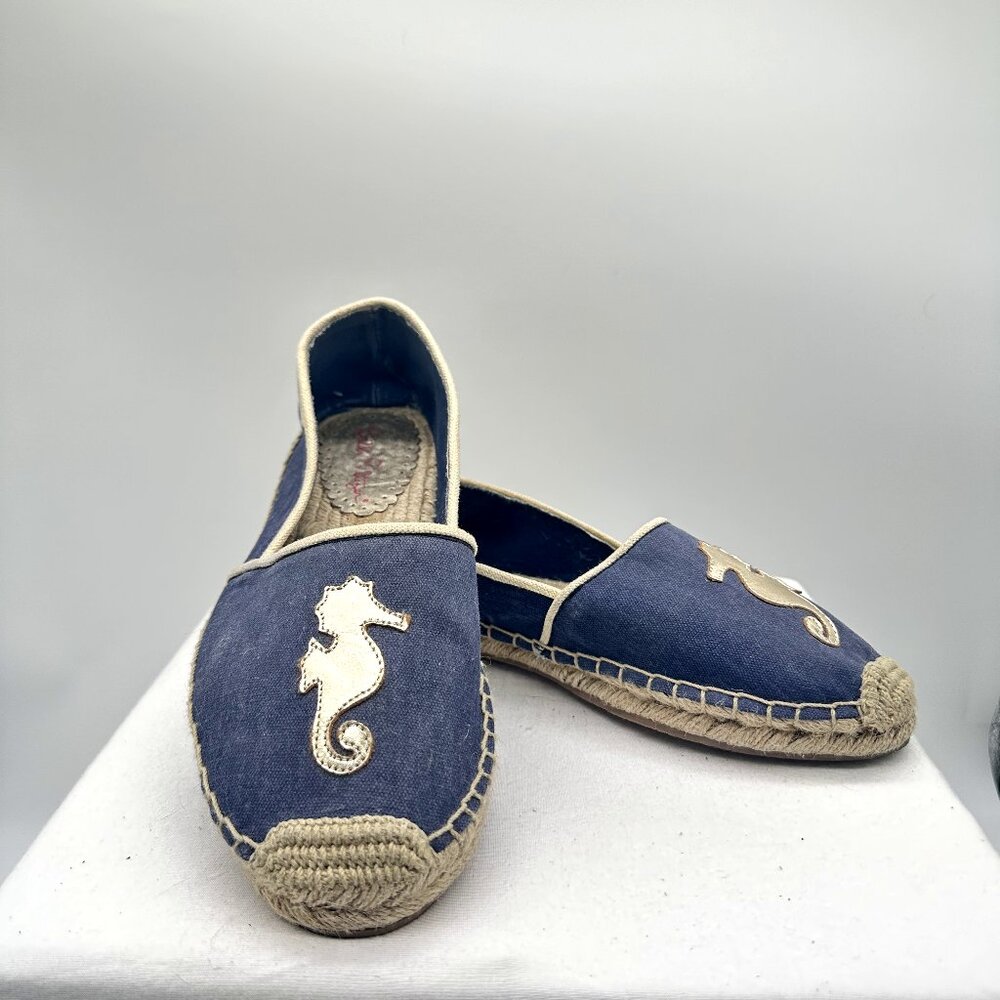 Lilly Pulitzer Women's Blue and Tan Espadrilles Women's 10